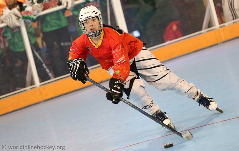 Vega Muñoz, player of the Spanish National Team (Image: worldinlinehockey.org - FIRS)